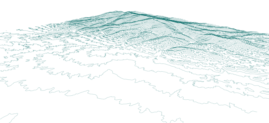 A topographic image of the Santa Fe Sangre de Cristo mountain range.